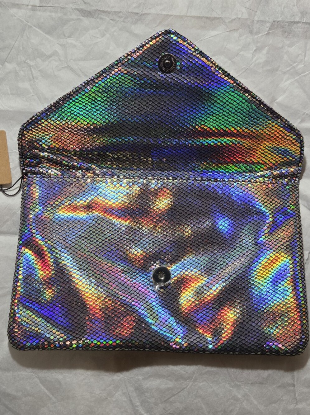 Hello 3am Iridescent Holographic Envelope Clutch - Multicolor - Picture 6 of 12